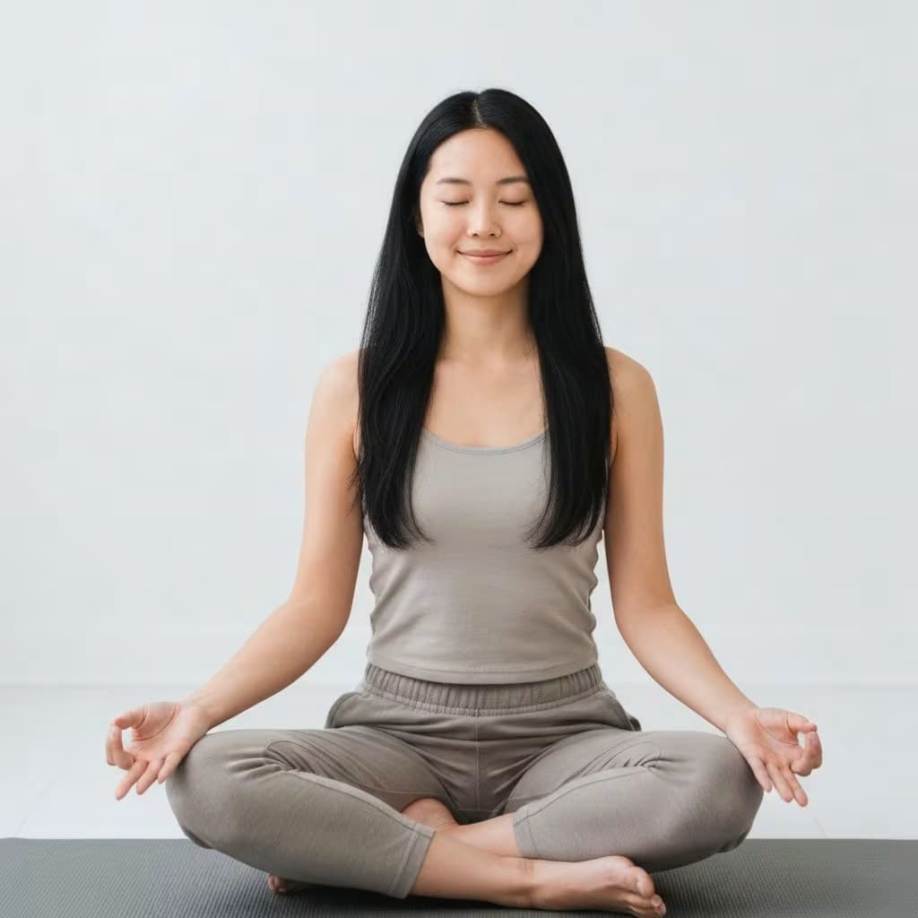 Pessoa em momento de paz e autocuidado